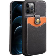 Coque iPhone 13 Pro Max - Qialino Wallet porte-cartes cuir véritable - Noir