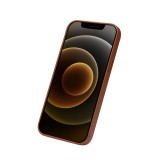 Coque iPhone 12 mini - Qialino cuir véritable (compatible MagSafe) - Brun