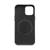 Coque iPhone 12 mini - Qialino cuir véritable (compatible MagSafe) - Noir