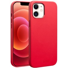 Coque iPhone 12 / 12 Pro - Qialino cuir véritable (compatible MagSafe) - Rouge