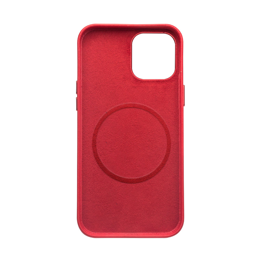 Coque iPhone 12 mini - Qialino cuir véritable (compatible MagSafe) - Rouge