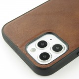 Hülle iPhone 12 / 12 Pro - SULADA Silikon und Echtleder - Braun