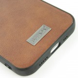 Hülle iPhone 12 / 12 Pro - SULADA Silikon und Echtleder - Braun