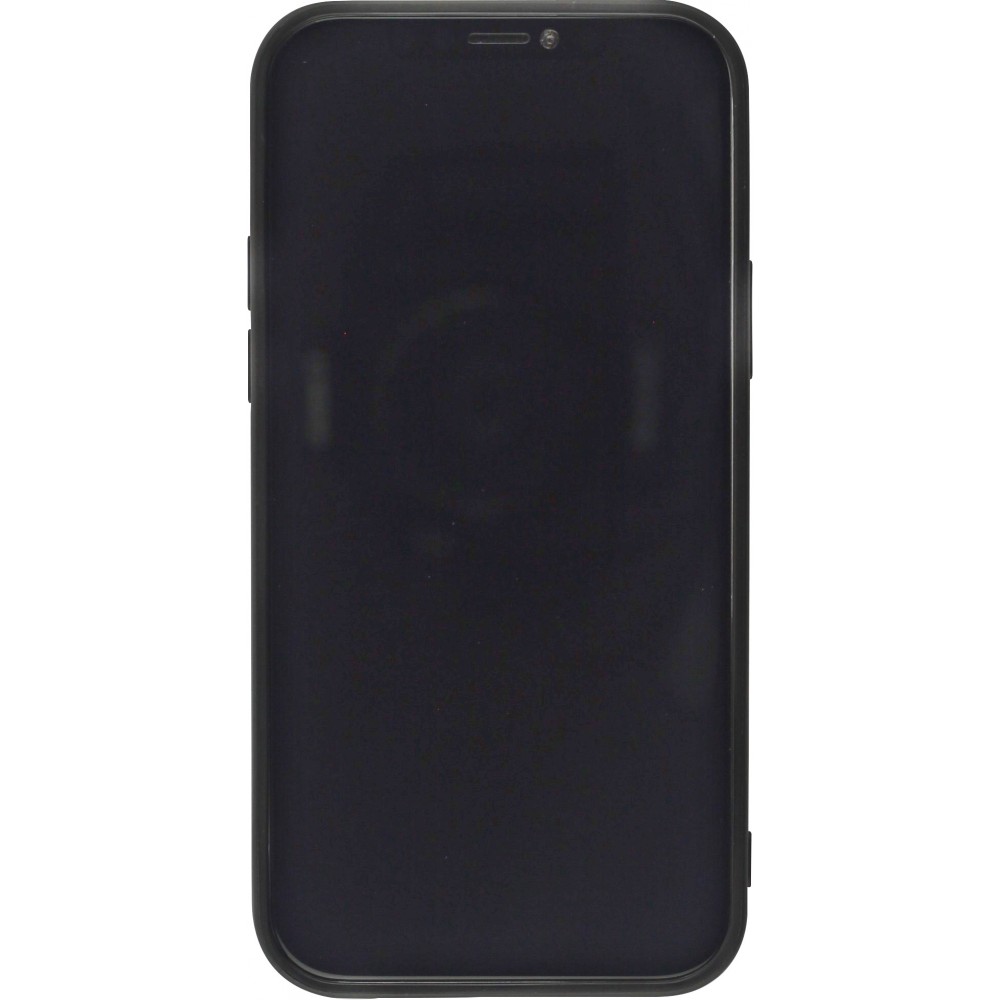 Hülle iPhone 12 / 12 Pro - SULADA Silikon und Echtleder - Schwarz