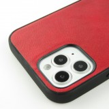 Hülle iPhone 12 / 12 Pro - SULADA Silikon und Echtleder - Rot