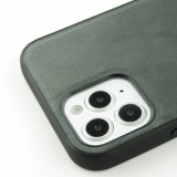 Coque iPhone 12 / 12 Pro - SULADA Silicone et cuir véritable - Gris