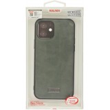 Hülle iPhone 12 / 12 Pro - SULADA Silikon und Echtleder - Grau