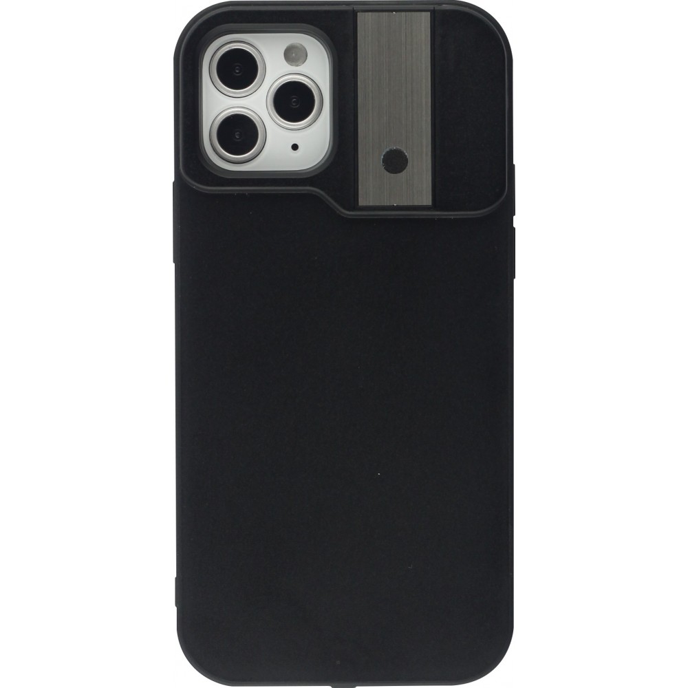 Coque iPhone 12 / 12 Pro - Selfie light avec lumière à selfie - Noir
