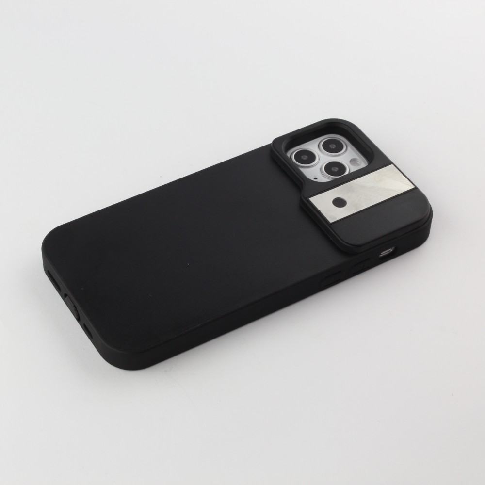 Coque iPhone 12 / 12 Pro - Selfie light avec lumière à selfie - Noir