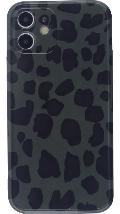 Hülle iPhone 12- Silikon Leopard