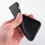 Hülle iPhone 12 - Silikon Mat Herz - Schwarz