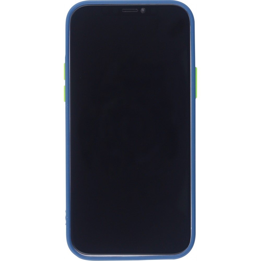 Coque iPhone 12 / 12 Pro - Silicone Mat avec trous - Bleu