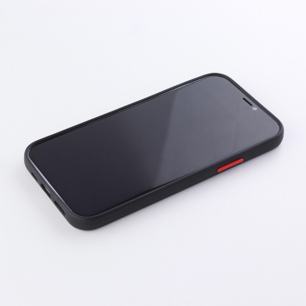 Coque iPhone 12 / 12 Pro - Silicone Mat avec trous - Noir