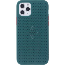 Coque iPhone 12 / 12 Pro - Silicone Mat avec trous - Vert foncé