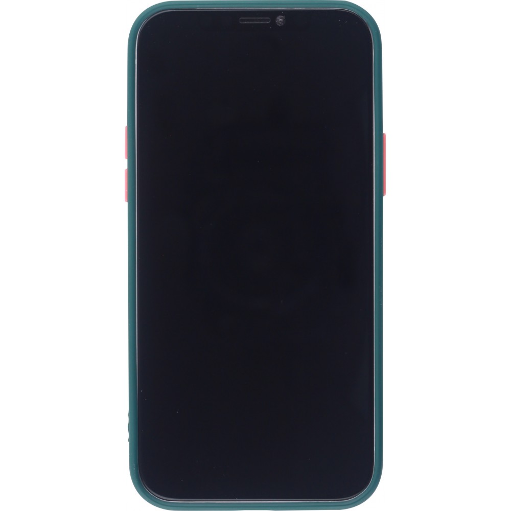 Coque iPhone 12 / 12 Pro - Silicone Mat avec trous - Vert foncé