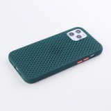 Coque iPhone 12 / 12 Pro - Silicone Mat avec trous - Vert foncé