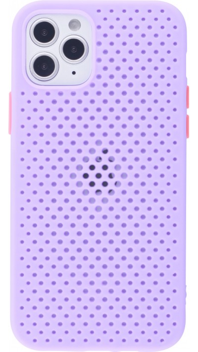 Coque iPhone 12 / 12 Pro - Silicone Mat avec trous - Violet