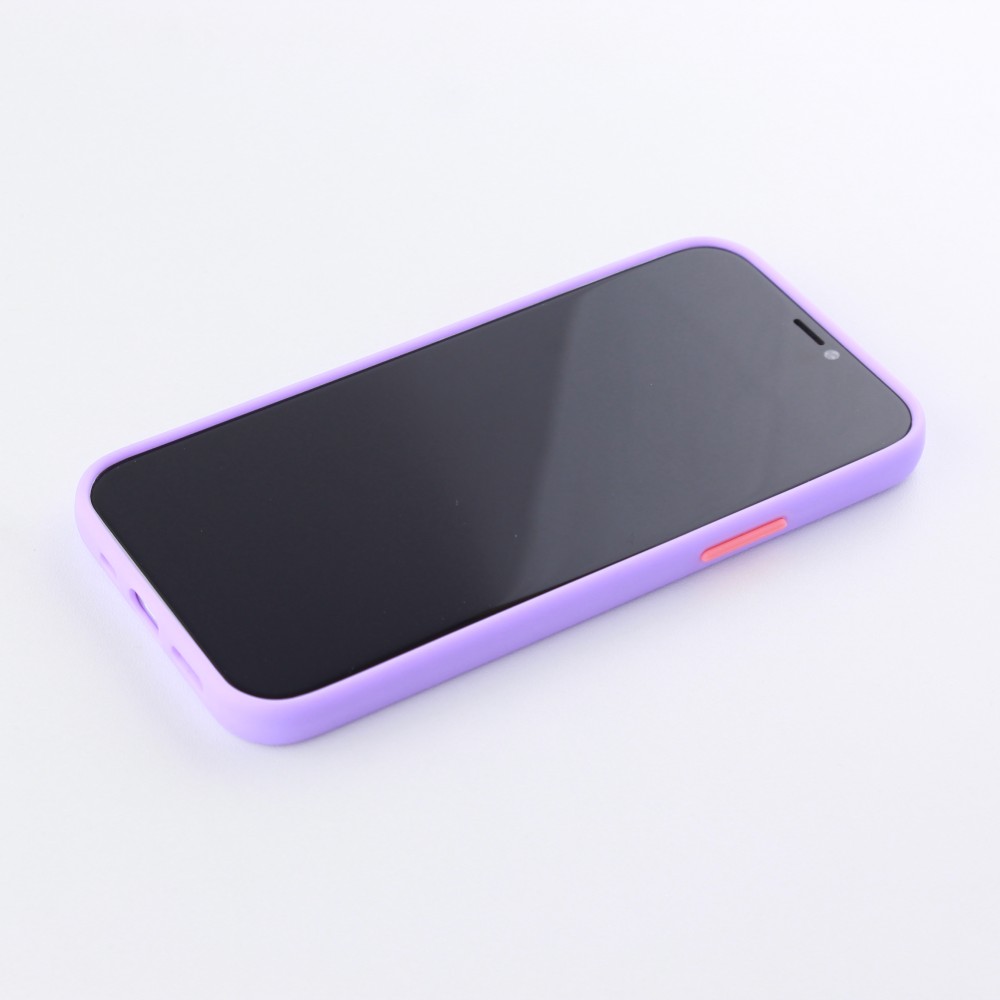 Coque iPhone 12 / 12 Pro - Silicone Mat avec trous - Violet