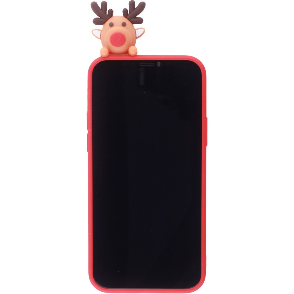 Coque iPhone 11 - Silicone Noël renne 3D