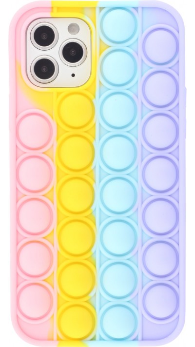 Coque iPhone 12 Pro Max - Silicone jeu éclate bulles anti-stress arc-en-ciel