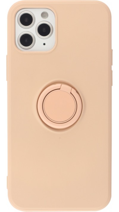 Coque iPhone 12 / 12 Pro - Soft Touch avec anneau - Rose