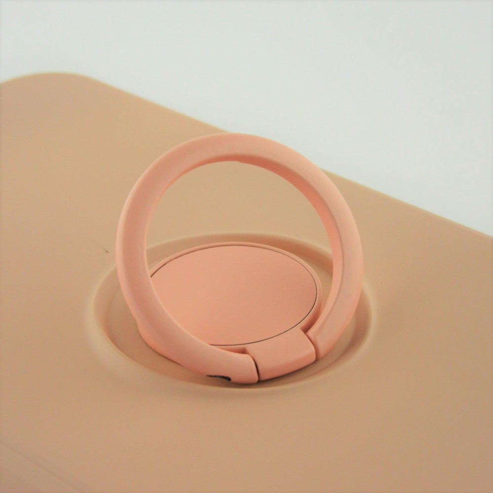 Coque iPhone 12 / 12 Pro - Soft Touch avec anneau - Rose