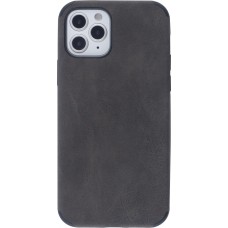 Coque iPhone 12 / 12 Pro - Soft Touch cuir - Gris