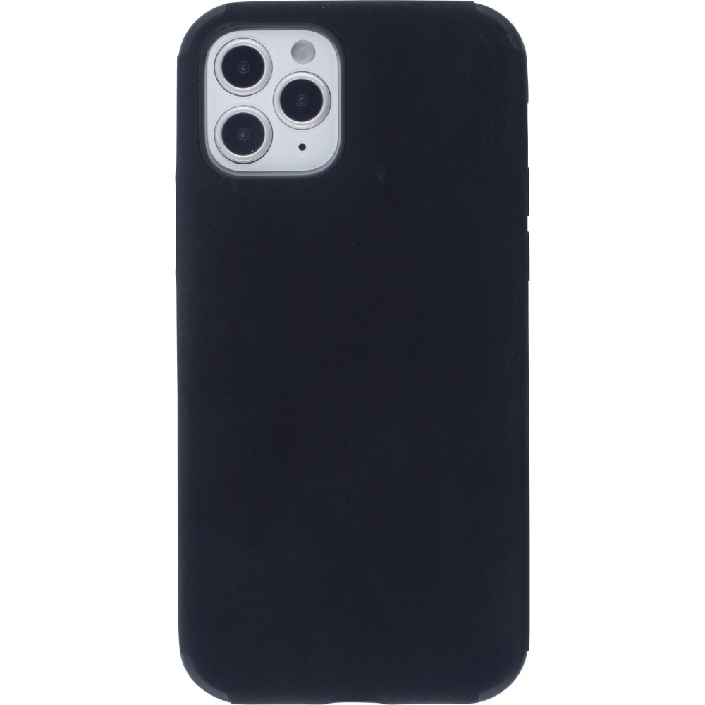 Coque iPhone 12 / 12 Pro - Soft Touch cuir - Noir