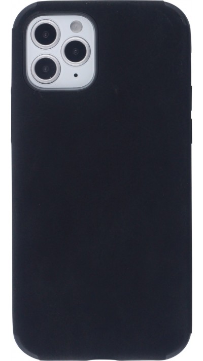 Coque iPhone 12 / 12 Pro - Soft Touch cuir - Noir