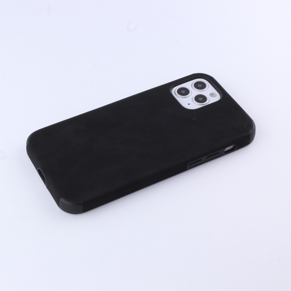 Coque iPhone 12 / 12 Pro - Soft Touch cuir - Noir