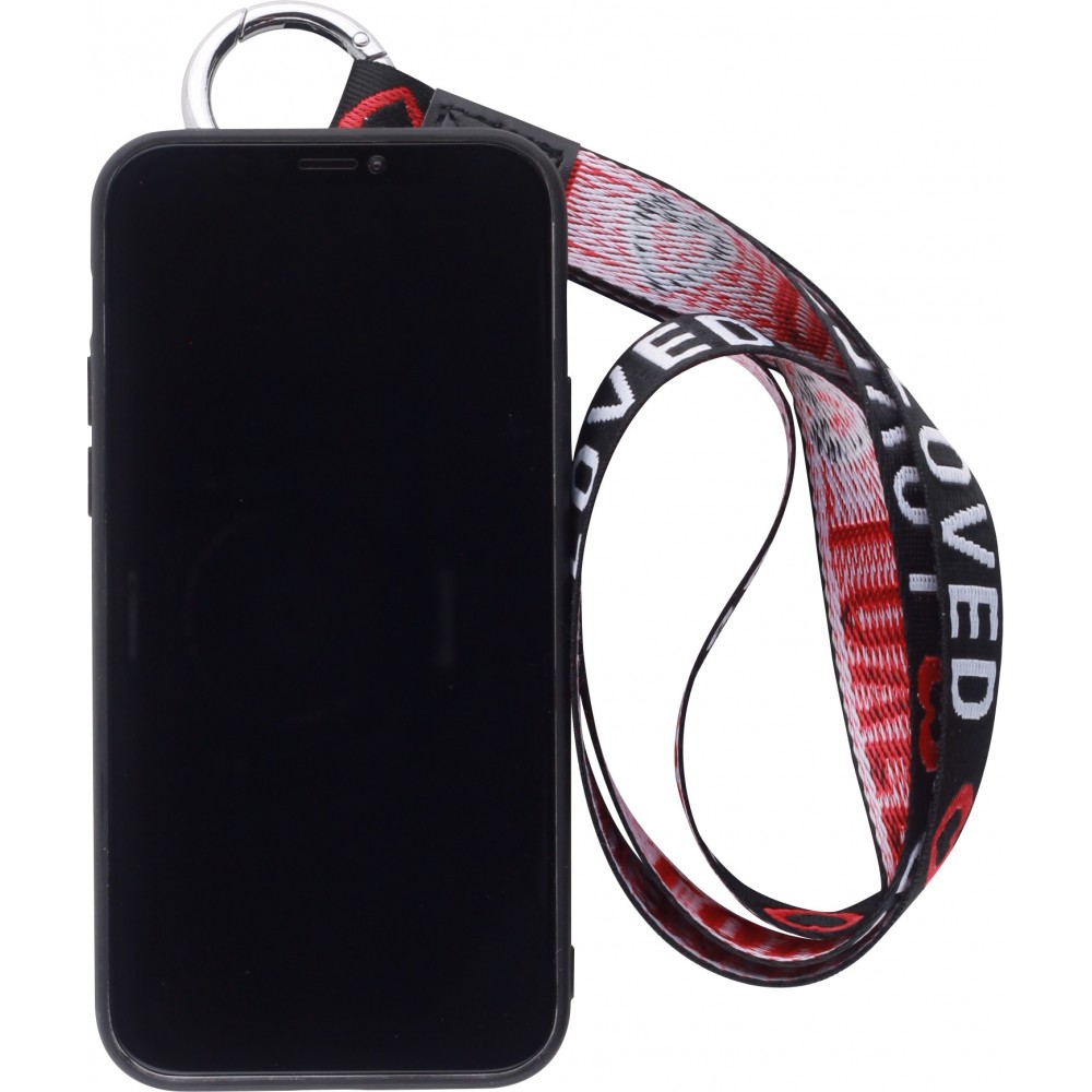 Coque iPhone 12 Pro Max - Wallet Poche avec cordon  - Noir
