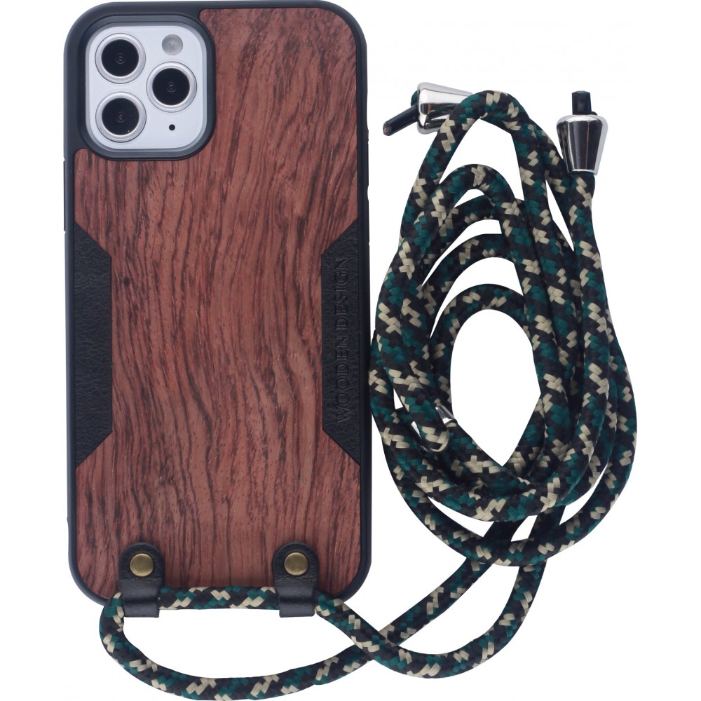 Hülle iPhone 12 mini - Wooden Design Akazie 