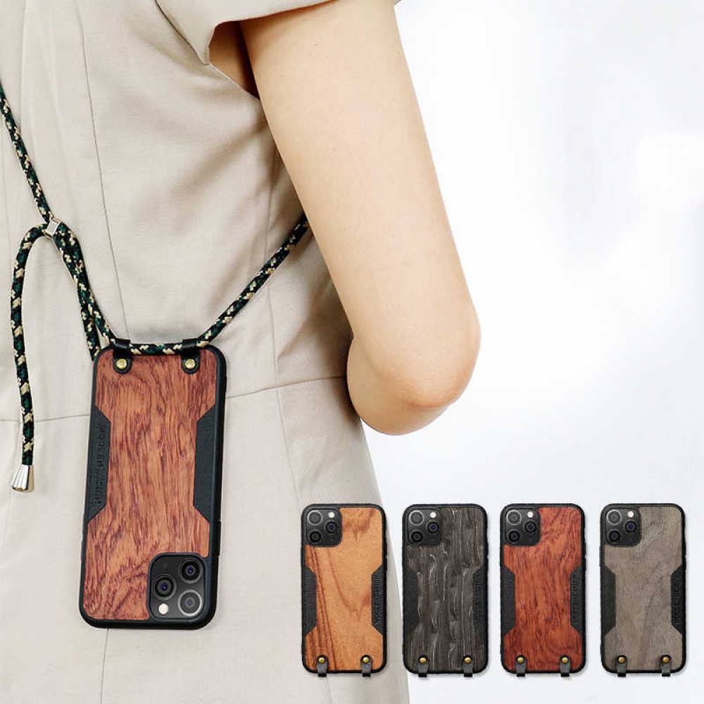 Coque iPhone 12 mini - Wooden Design ébène
