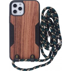 Hülle iPhone 12 mini - Wooden Design Walnuss