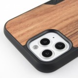 Coque iPhone 12 mini - Wooden Design noyer