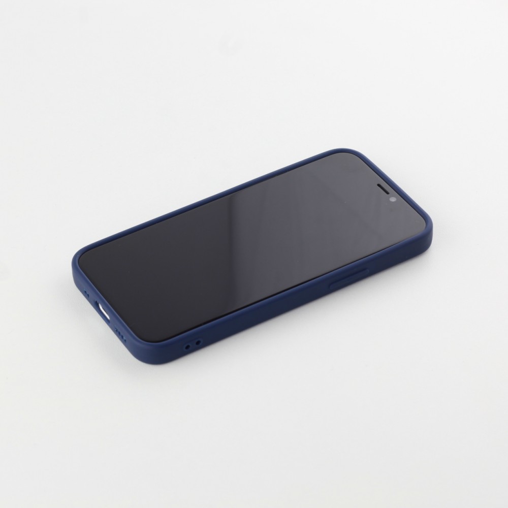 Coque iPhone 12 / 12 Pro - Silicone Mat - Bleu foncé