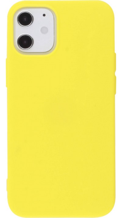 Coque iPhone 12 / 12 Pro - Silicone Mat jaune