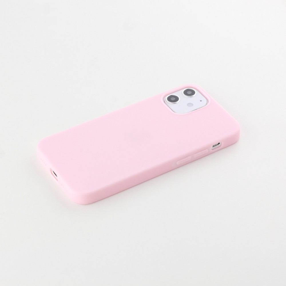 Coque iPhone 12 / 12 Pro - Silicone Mat - Rose clair