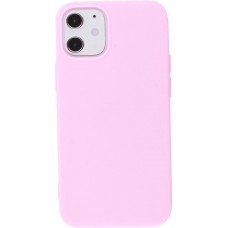 Coque iPhone 12 / 12 Pro - Silicone Mat - Rose foncé