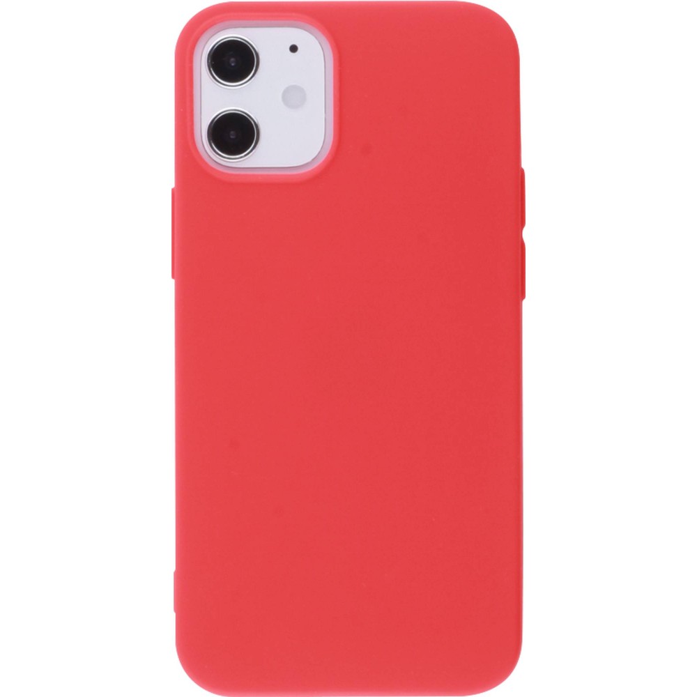 Hülle iPhone 12 / 12 Pro - Silikon Mat  - Rot