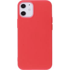 Hülle iPhone 12 / 12 Pro - Silikon Mat  - Rot