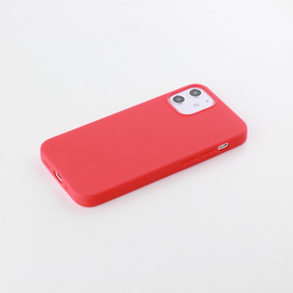 Hülle iPhone 12 / 12 Pro - Silikon Mat  - Rot