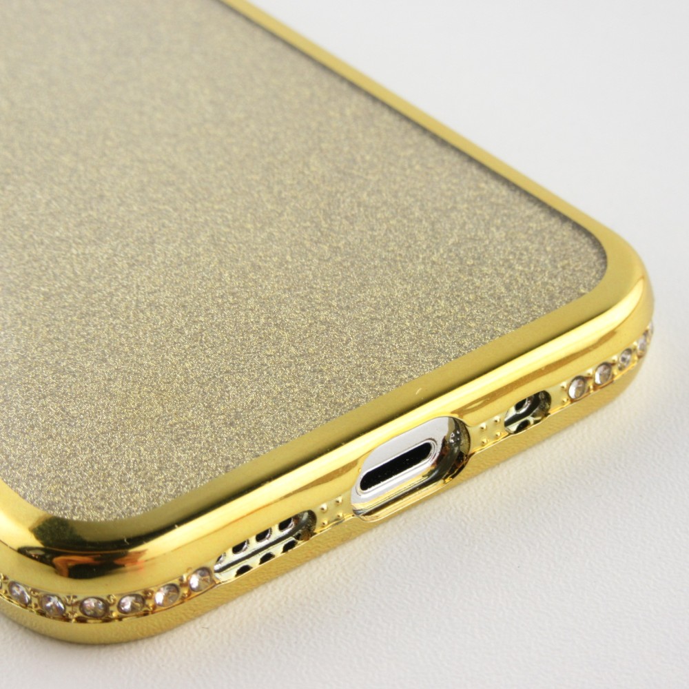 Coque iPhone 12 Pro Max - Bumper Diamond strass - Or