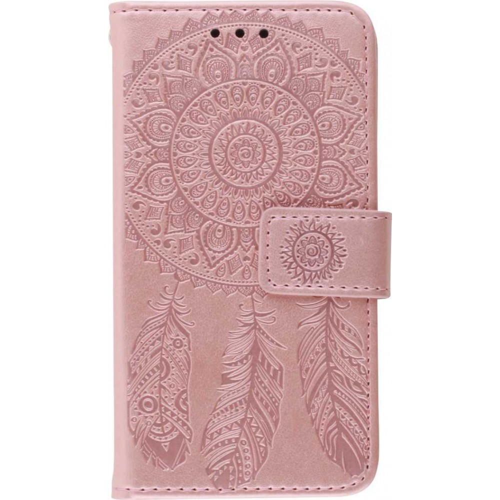 Hülle Samsung Galaxy S21 Ultra 5G - Flip Dreamcatcher hell- Rosa