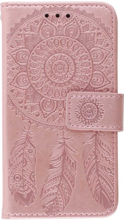 Coque iPhone 12 Pro Max - Flip Dreamcatcher - Rose clair