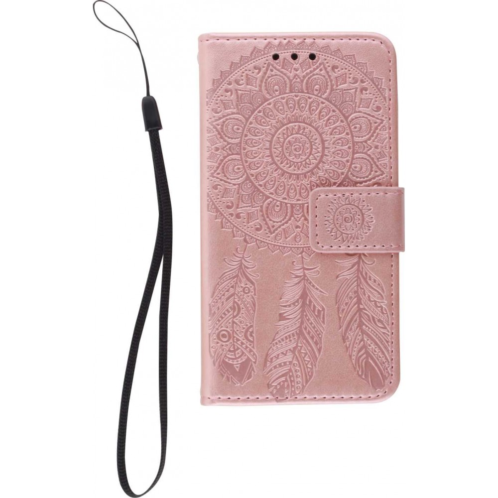 Coque iPhone 12 Pro Max - Flip Dreamcatcher - Rose clair