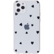 Coque iPhone 12 Pro Max - Gel petit coeur - Noir