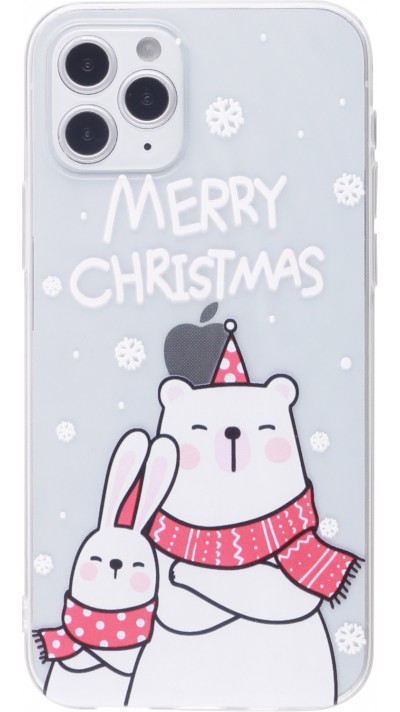 Hülle iPhone 12 Pro Max - Gummi transparent Weihnachten bär
