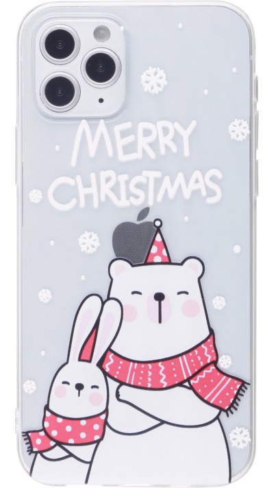 Coque iPhone 12 Pro Max - Gel transparent Noël ours
