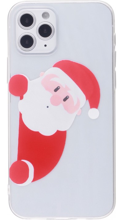 Hülle iPhone 12 Pro Max - Gummi transparent Weihnachten santa